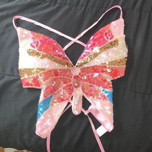 Cute sequin butterfly top (corset back adjustable)